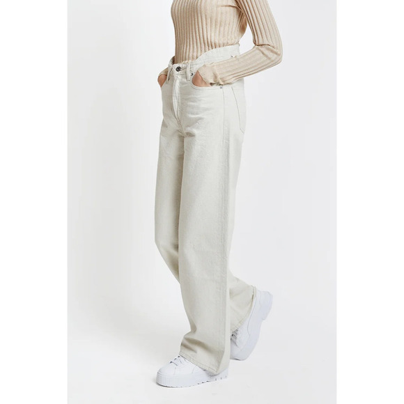 Levi's Hip Hugger Cottonized Hemp Straight Denim Jeans Willow Creamy White 30 - Picture 3 of 13